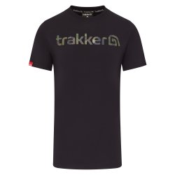Trakker CR Logo T-Shirt Black Camo  - Medium