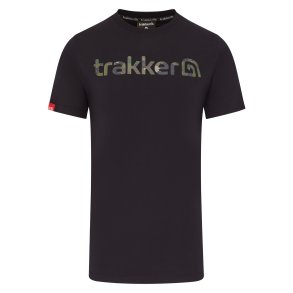 Trakker CR Logo T-Shirt Black Camo - Small