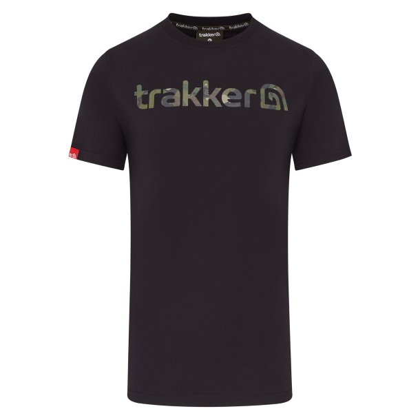 Trakker CR Logo T-Shirt Black Camo - Large