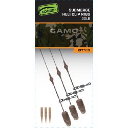 Edges Camo Heli-Clip Rigs 30lb Submerge 3pcs