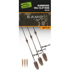 Edges Camo Heli-Clip Rigs 40lb Submerge 3pcs