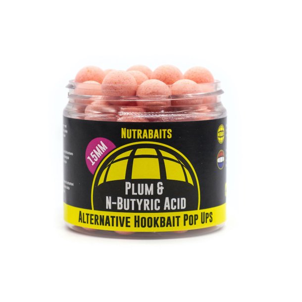 Plum &amp; N-Butyric Acid - (Pink) ALTERNATIVE HOOKBAIT POP-UP RANGE (XB RANGE) 15mm