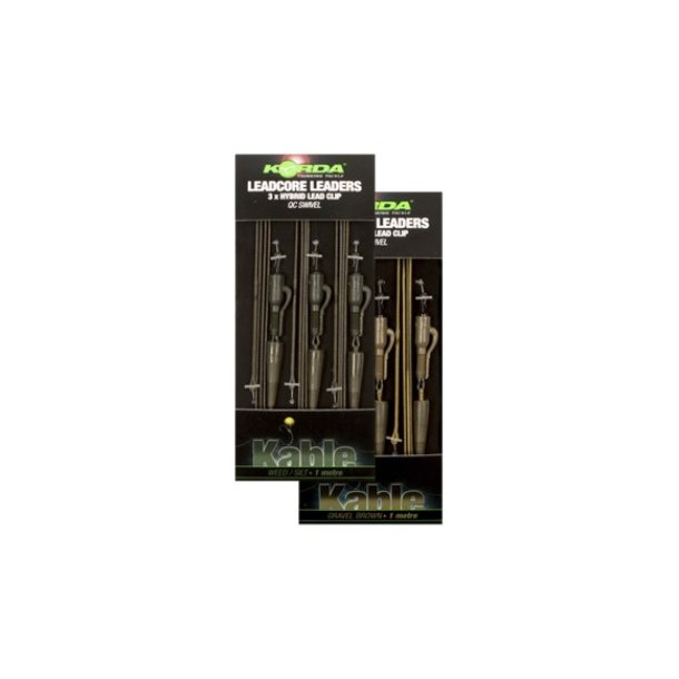 Leadcore Leaders - Hybrid Lead Clip QC Swivel-Gravel 1m