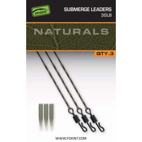Naturals Submerge Leaders 30lb x 3	