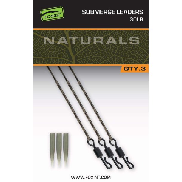 Naturals Submerge Leaders 30lb x 3	