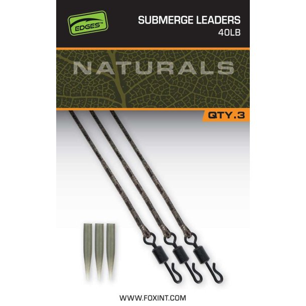 Naturals Submerge Leaders 40lb x 3	