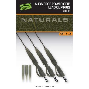 EDGES Naturals Submerge Power Grip Lead Clip Leaders 30lb